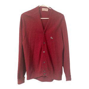 Lacoste Red Men's Cardigan Sweater